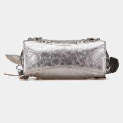 Balenciaga Silver XS Metallic Lambskin Motocross Neo Cagole