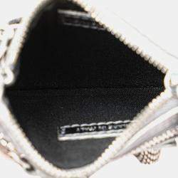Balenciaga Silver XS Metallic Lambskin Motocross Neo Cagole