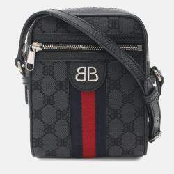 Balenciaga Black The Hacker Project Mini BB Supreme Web Ophidia Crossbody
