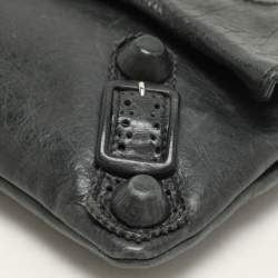 Balenciaga Moss Green Leather Classic Giant Envelope Clutch