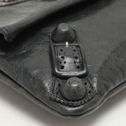 Balenciaga Moss Green Leather Classic Giant Envelope Clutch
