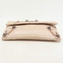 Balenciaga Pale Rose Leather RGGH Classic Envelope Clutch