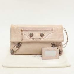 Balenciaga Pale Rose Leather RGGH Classic Envelope Clutch