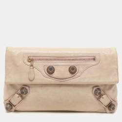 Balenciaga Pale Rose Leather RGGH Classic Envelope Clutch