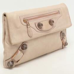 Balenciaga Pale Rose Leather RGGH Classic Envelope Clutch