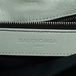 Pre Owned Balenciaga Mint Green Leather Classic Envelope Clutch