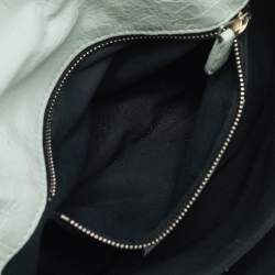 Pre Owned Balenciaga Mint Green Leather Classic Envelope Clutch