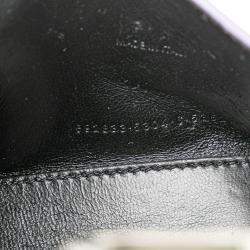 Pre Owned Balenciaga Silver Metallic Calfskin Croc Embossed Hourglass XS Satchel