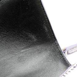 Pre Owned Balenciaga Silver Metallic Calfskin Croc Embossed Hourglass XS Satchel