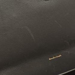 Pre Owned Balenciaga Grey Croc Embossed Leather Hourglass Flat Pouch 