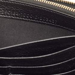 Balenciaga Black Leather Classic Metallic Edge Continental Wallet