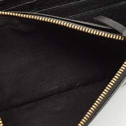 Balenciaga Black Leather Classic Metallic Edge Continental Wallet
