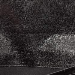 Balenciaga Black Leather Classic Metallic Edge Continental Wallet