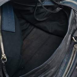 Pre Owned Balenciaga Metallic Dark Blue Leather RH Classic City Tote