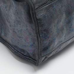 Pre Owned Balenciaga Metallic Dark Blue Leather RH Classic City Tote