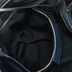 Pre Owned Balenciaga Metallic Dark Blue Leather RH Classic City Tote