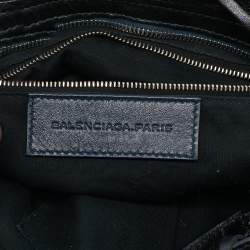 Pre Owned Balenciaga Metallic Dark Blue Leather RH Classic City Tote