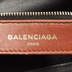 Balenciaga Brown/Black Python and Leather Mini Metallic Edge City Bag
