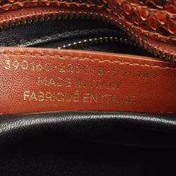 Balenciaga Brown/Black Python and Leather Mini Metallic Edge City Bag