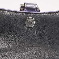 Balenciaga Metallic Lilac Croc Embossed Leather XS Hourglass Top Handle Bag  