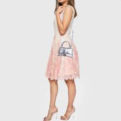Balenciaga Metallic Lilac Croc Embossed Leather XS Hourglass Top Handle Bag  