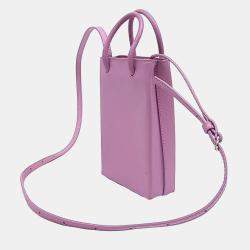 Balenciaga Purple Leather shopping phone holder bag