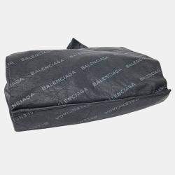 Pre Owned Balenciaga Black Leather Supermarket Shopper Bag