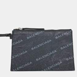Pre Owned Balenciaga Black Leather Supermarket Shopper Bag