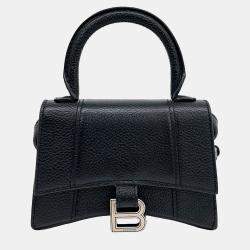 Balenciaga Black Leather hour glass mini crossbody bag