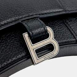 Balenciaga Black Leather hour glass mini crossbody bag