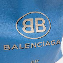 Pre Owned Balenciaga Blue Leather tote bag