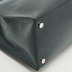 Balenciaga Dark Green Leather Padlock Tote