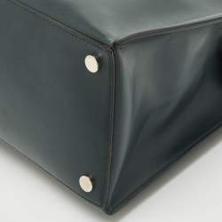 Balenciaga Dark Green Leather Padlock Tote