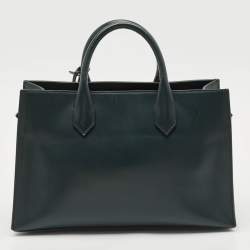 Balenciaga Dark Green Leather Padlock Tote