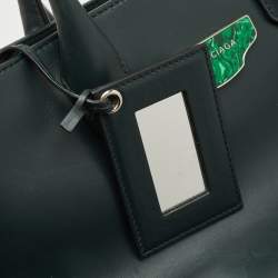 Balenciaga Dark Green Leather Padlock Tote
