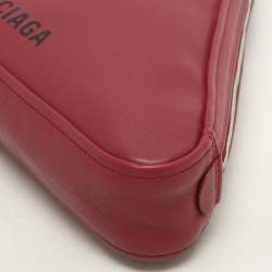 Balenciaga Pink Leather Triangle Clutch