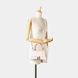 Balenciaga Pink Small Leather Hourglass Top Handle Bag