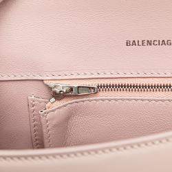 Balenciaga Pink Small Leather Hourglass Top Handle Bag