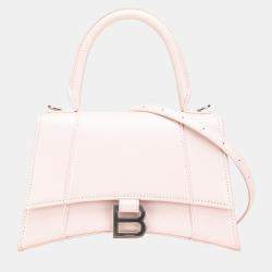 Balenciaga Pink Small Leather Hourglass Top Handle Bag