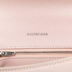 Balenciaga Pink Small Leather Hourglass Top Handle Bag