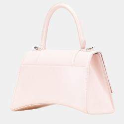 Balenciaga Pink Small Leather Hourglass Top Handle Bag