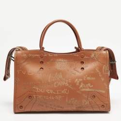 Balenciaga Orange Leather Small Blackout Valentine's Day City Bag