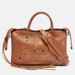Balenciaga Orange Leather Small Blackout Valentine's Day City Bag