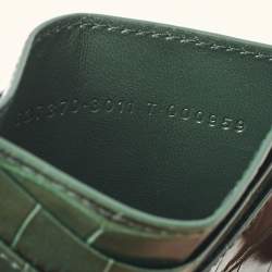 Balenciaga Green Croc Embossed Leather Hourglass Card Holder