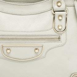 Balenciaga Grey Leather Metallic Edge Classic City Bag