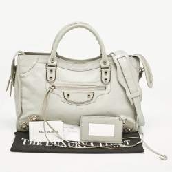 Balenciaga Grey Leather Metallic Edge Classic City Bag