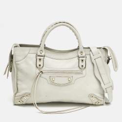 Balenciaga Grey Leather Metallic Edge Classic City Bag
