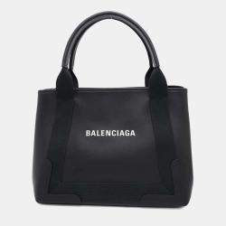 Balenciaga Black Leather Cabas Small Tote Bag
