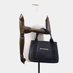 Balenciaga Black Leather Cabas Small Tote Bag
