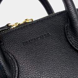 Balenciaga Black Leather Bill Top Handle Bag XXS